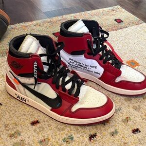 Knock-off Nike air Jordan Red and White High-Top Sneakers